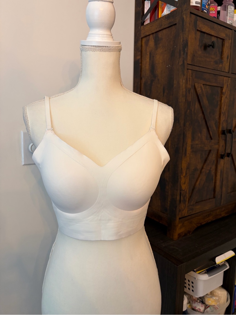 Longline Wireless Bralette in Cream — Smooth Support